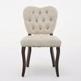 thumbnail image 6 of DEALTOPS French Vintage Tufted Upholstered Fabric Dining Chair,Set of 2,Beige, 6 of 10