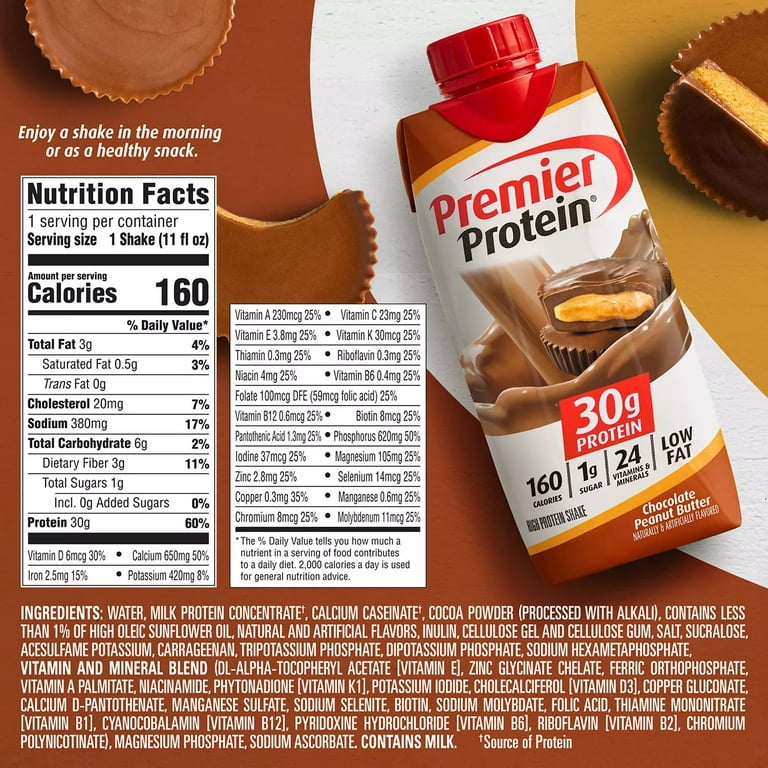 Premier Protein 30g High Protein Shake, Café Latte (11 fl. oz., 15 pk.) -  Sam's Club