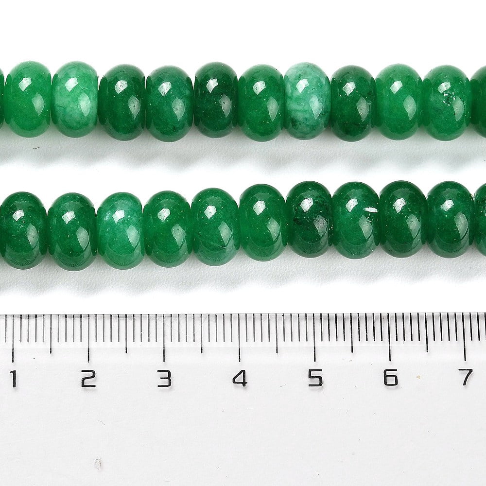 Dyed Natural White Jade Beads Strands Rondelle Green 10x6mm Hole: 1mm about 61pcs/strand 15.20 inch(38.6cm)