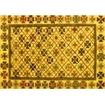 thumbnail image 1 of Ahgly Company Machine Washable Indoor Rectangle Abstract Yellow Modern Area Rugs, 2' x 3', 1 of 4