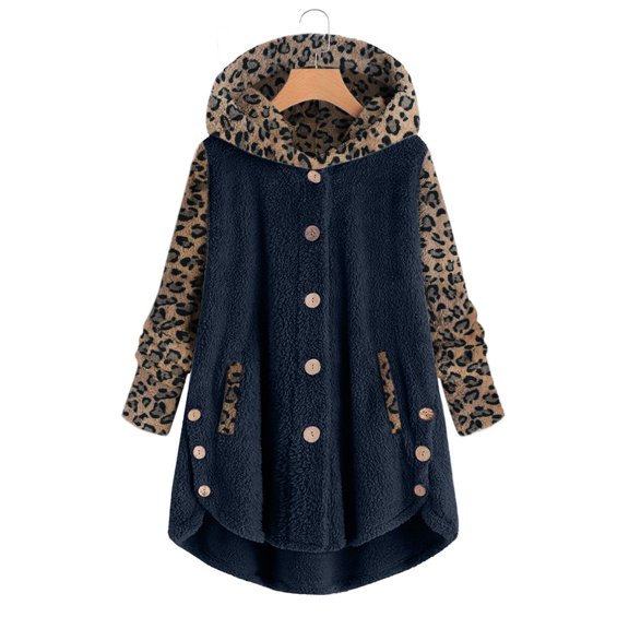 Patlollav Clearance Womens Coat Plus Size Winter Warm Plush Jacket Outwear Tops