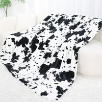 Cow Print Blanket Twin Size - 300GSM Lightweight Plush Blankets and Throws Blanket Fuzzy Cozy Soft Fleece Cow Print Blankets for Couch, Sofa, Bed, Travel, Camping, (60x80 in)
