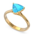 thumbnail image 2 of 2.00 Carat Beautiful Trillion Cut Simulated Blue Topaz Gemstone Anniversary Ring for Ladies Solid 14K Yellow Gold Size 5 by Diamond-Capitals, 2 of 7
