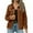 003Brown, variant on Women's Fall Jackets Casual Faux Suede Jackets Long Sleeve Collar Fashion Button Down Coats Outerwear