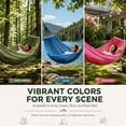 thumbnail image 5 of Mesh Hammock with Spreader Bar, 100x51 inch Breathable Single/2 Person Hammock with Tree Straps & Carry Bag, Portable Camping Hammock for Outdoor Patio Yard Beach Backyard, Max 450lbs, Blue, 5 of 5