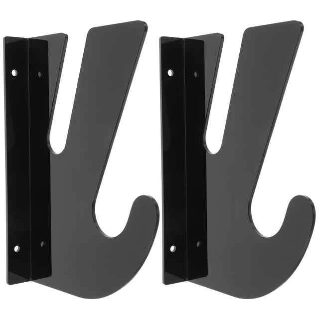 Miangastore 2Set Acrylic Skateboard Wall Mount Display Rack Black Horizontal Storage Organizer for Living Room