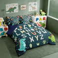 thumbnail image 4 of Manfei Alphabet Kids ABC Learning 7-Piece Bedding Comforter Set,Cartoon Dinosaur King Bedding Sets For Boys Girls,Jungle Dino Duvet Reversible, 4 of 8
