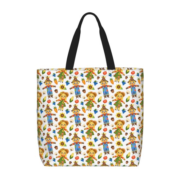 Balery Harvest Scarecrow Pattern Bolsa de Mano para Mujeres con Cremallera, Bolsa de Gimnasio con Compartimentos, Bolsa para Laptop, Bolsa para Trabajo