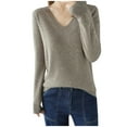 thumbnail image 3 of SHIXIAOO Women Solid Color Long Sleeve Knit Sweater Top Wool Pullover Sweater Base Sweater for Women plus Size Women Leggings with Top Set plus Shirts for Women, 3 of 3