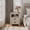 Light Rustic Oak, variant on KeyWhat Farmhouse Nightstand with Charging Station for Bedroom, 2-Drawer Rustic End Tables for Living Room, Off White