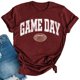 thumbnail image 2 of Karight Football Shirts for Women Game Day T Shirts Football Outfits Funny Graphic Tee Casual Short Sleeve Tee Shirts, 2 of 4