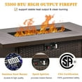 thumbnail image 5 of LayinSun 44" Propane Gas Fire Pit Table, 55000 BTU Rectangular Fire Pit with Glass Wind Guard for Outside Patio Deck Garden Backyard, 5 of 7