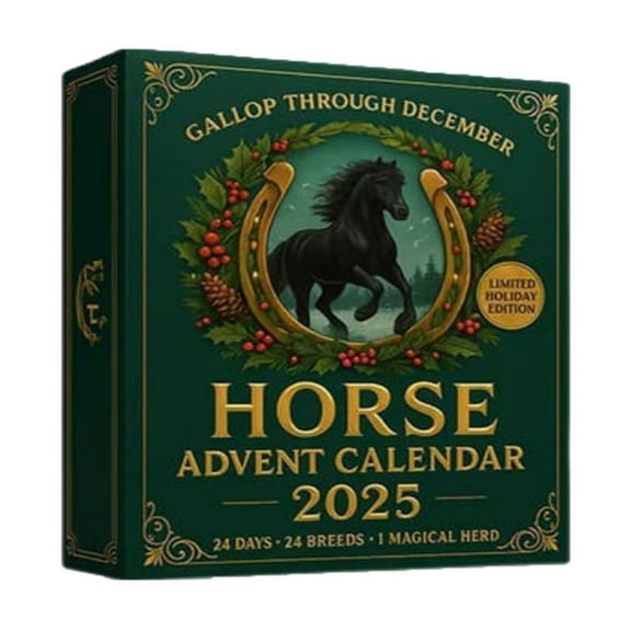 Beautynvta Horse Advent Calendar 2025, Christmas Countdown Calendars, 24 Days of Xmas Surprises, with Acrylic Cute Horse Pendants for Christmas Tree