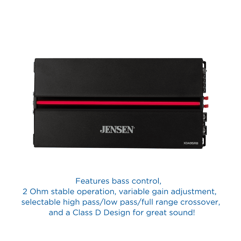 Jensen XDA95RB Class D 5 Channel Bridgeable Amplifier, New