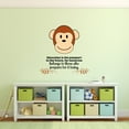 thumbnail image 1 of Education Monkey Animal Life Quote Cartoon Quotes Decors Wall Sticker Art Design Decal for Girls Boys Kids Room Bedroom Nursery Kindergarten Home Decor Stickers Wall Art Vinyl Decoration (10x8 inch), 1 of 2