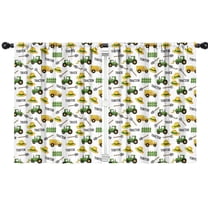 Blackout Kids Curtains,Cartoon Tractors Hats White Pattern Childrens Insulated Curtains Set Of 2,Bedroom Essentials,Toddler Room Decor 42"x54"