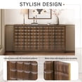 thumbnail image 4 of Christopher Knight Home Modern 4-Door Storage Cabinet with 3D Geometric Doors & Metal Trim, Wood Frame, Brown, 4 of 11