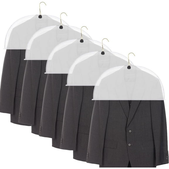 10 pc 10pcs Clear Shoulder Covers for Clothes Dust Cover Protectors Washable Clear Clothing Hanger Shoulder Covers Breathable Plastic Gusseted Garment Shoulder for Hanging Clothes Suit Coats