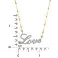 thumbnail image 7 of Brilliance Fine Jewelry, Women's Sterling Silver, 14kt Gold Plated Diamond Love Necklace, 18" Chain, 7 of 7