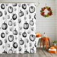 thumbnail image 2 of Autumn Thanksgiving Shower Curtains for Bathroom, Pumpkin Maple Leaf White Theme Waterproof Fabric Shower Curtain for Bathroom Bathtub Decoration, Machine Washable, 36"x72", 2 of 9