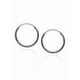thumbnail image 2 of Black Flash Sterling Silver 10mm & 12mm Small Endless Hoop Earrings, Set of 2, 2 of 2