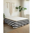 thumbnail image 2 of Simple Stripe Bed Skirt Black and White Bed Skirts California King Size 16 Inch Drop, Wrap Around Dust Ruffle&nbsp;Bedskirt with Adjustable Elastic Belt for Queen Size Beds, 2 of 7