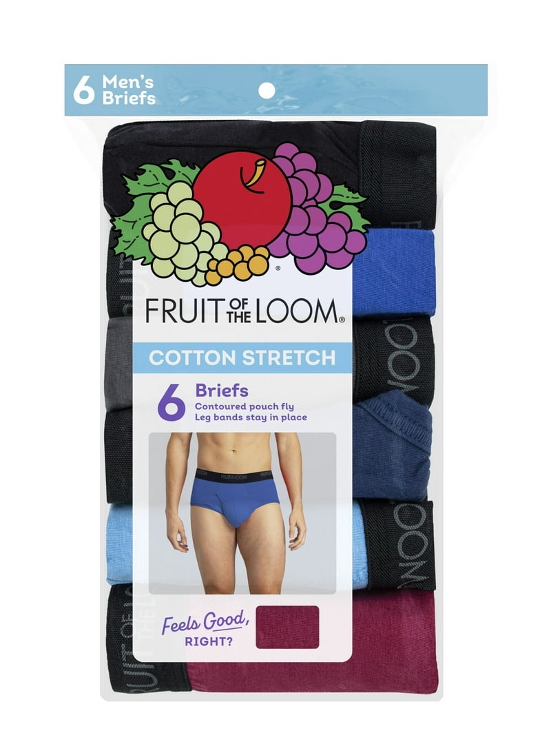 Fruit of the Loom Men's Cotton Stretch Briefs, 6-Pack - Walmart.com