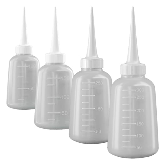 Set of 4 Squeeze Bottles Glues Dispenser Nozzle Bottle for Glues Oil and Wash Bottle Needs in Craft and Crafting