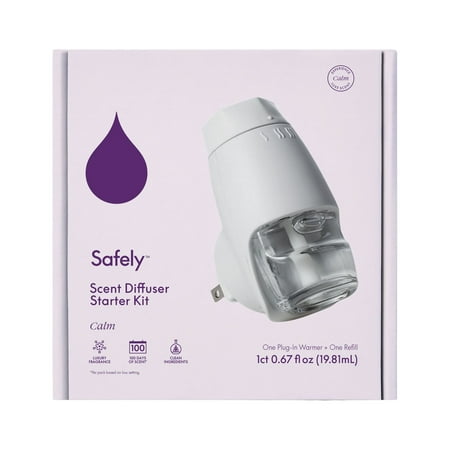 Safely Scent Diffuser Starter Kit with Plug-in Warmer and One Refill, Calm Scent, 120 Days of Scent