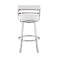 thumbnail image 3 of 39" White And Silver Faux Leather Swivel Low Back Bar Height Chair With Footrest, 3 of 8