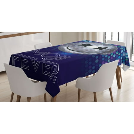 

Emoji Tablecloth Disco Ball with Starry Eyes Retro Groovy Fun 70s 80s Dance Lover Fever Rectangular Table Cover for Dining Room Kitchen Decor 60 X 84 Indigo Grey and Purple by Ambesonne