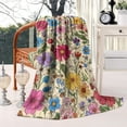 thumbnail image 2 of Pioneer Flower Floral Print Pattern Blanket,Comfortable Soft Lamb Wool Throw Blanket,All Season,Warm Lightweight Blankets for Sofa Bed Couch Living Room Chair,40"x50", 2 of 4