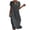 Dark Gray, variant on Summer Dresses for Women 2026 Notch V Neck Rolled Short Sleeve Loose Straight Casual Maxi Dress With Decorative Buttons for Daily Beach