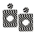 thumbnail image 1 of Pendientes geométricos de acrílico y negro, pendientes de moda para mujer, joyería elegante Cuadrado Salvador Pendiente colgante geométrico, 1 of 10