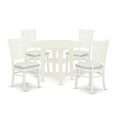 thumbnail image 2 of East West Furniture Sudbury 5-piece Wood Dinette Table Set in Linen White, 2 of 5