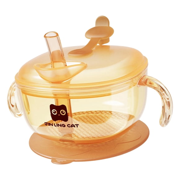 Tazón de succión,Tazón de comida para bebé con báscula transparente de 300 ml para 6 meses,Tazón de merienda Tazón de sopa y arroz para bebés,Tazón de succión multifunción para