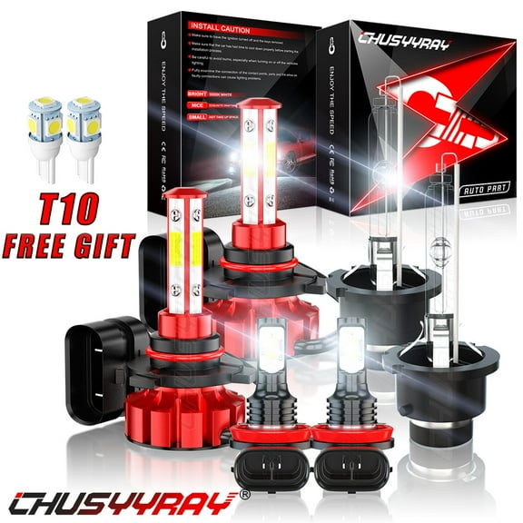 For Acura MDX 2009 2010 2011 2012 2013 - 6x Combo 9005 D2S LED HID Headlight & H11 Fog Light Bulbs Kit