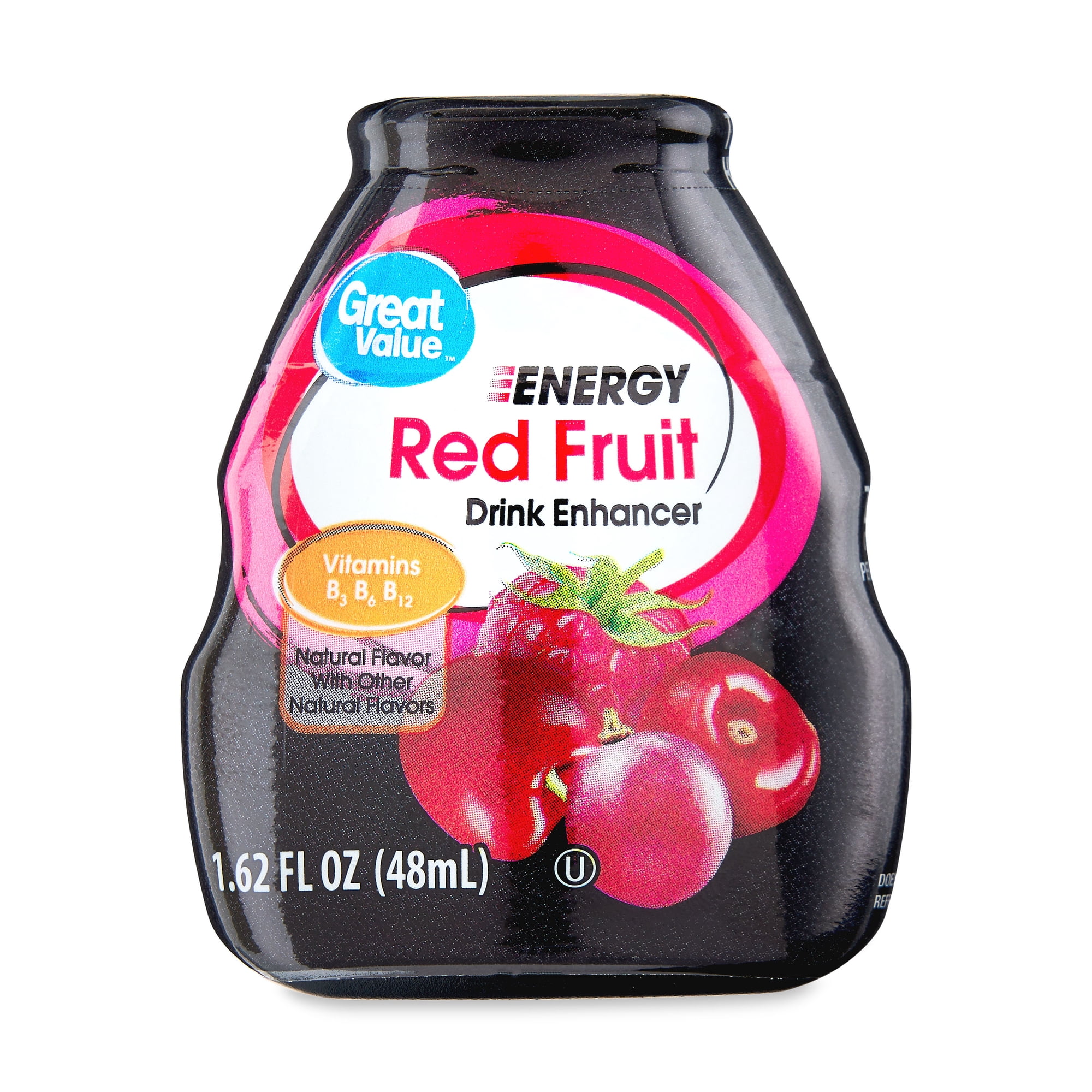 Great Value Energy Red Fruit Drink Enhancer, 1.62 fl oz