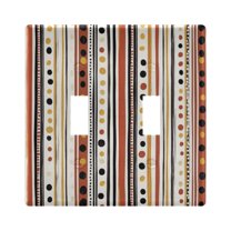 Yayeee Toggle Light Switch Wall Plate 2-Gang 4.56"x4.48" Decorative Outlet Cover, Brown Abstract Dots