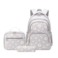 thumbnail image 2 of Girls Backpack Set with Lunch Box & Pencil Case, Floral Print Girls School Backpack for Elementary/Middle/High School (Gray), 2 of 10