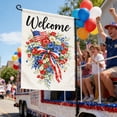 thumbnail image 2 of Yhmxh 4th of July Patriotic Garden Flags 12x18 Double Sided, Small Burlap Independence Day Floral Welcome Garden Flag, Fourth of July Decorations Outdoor Yard Flags for Outside Lawn Porch Decor, 2 of 6