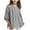 Gray, variant on Diufon Girls Cotton Linen Tops Casual Loose 3/4 Sleeve Pullover Crewneck Shirts Summer Solid Color Blouse
