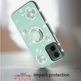 thumbnail image 2 of For Motorola Moto G 5G 2024 Splendid Glitter with Diamonds All Around Edges Ring Stand Case Cover - Teal, 2 of 4