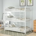 thumbnail image 2 of Triple Bunk Bed with Built-in Ladder, Bunk Bed Twin-Over-Twin-Over-Twin, Metal Triple Bunk Beds for Kids, No Box Spring Needed, Divided into Three Separate beds, 2 of 7