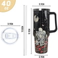thumbnail image 4 of Skull Tumbler with Handle and Straw 40 oz Gothic Skull Coffee Travel Mug Insulated Cup Skull Stuff Gifts for Women for Halloween Goth Decor, 4 of 6