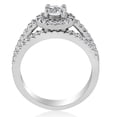 thumbnail image 2 of Pompeii 3/4ct Pave Halo Diamond Engagement Ring Set 10K White Gold (G/H,I1-I2), 2 of 3