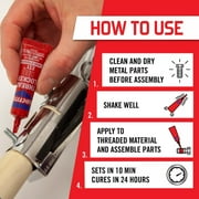 (2 pack) Loctite Threadlocker Red 271 Adhesive Permanent, Pack of 1, Red 0.2 fl oz Tube