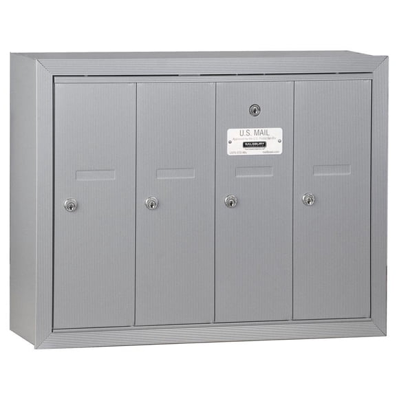 Buzón vertical de aluminio de 4 puertas de Salsbury Industries USPS