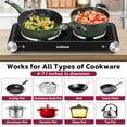 thumbnail image 4 of CUSIMAX Portable Electric Hot Plate, Cast Iron Countertop Cooktop, Compatible with All Cookware, Upgraded Version for Fast and Even Heating, 4 of 7