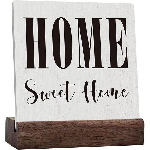 Home Sweet Home Decorative Sweet Family Farmhouse Home Living Room Bedroom Decor Rustic Decor Sign For Shelf Ceramic Plaque With Wooden Stand